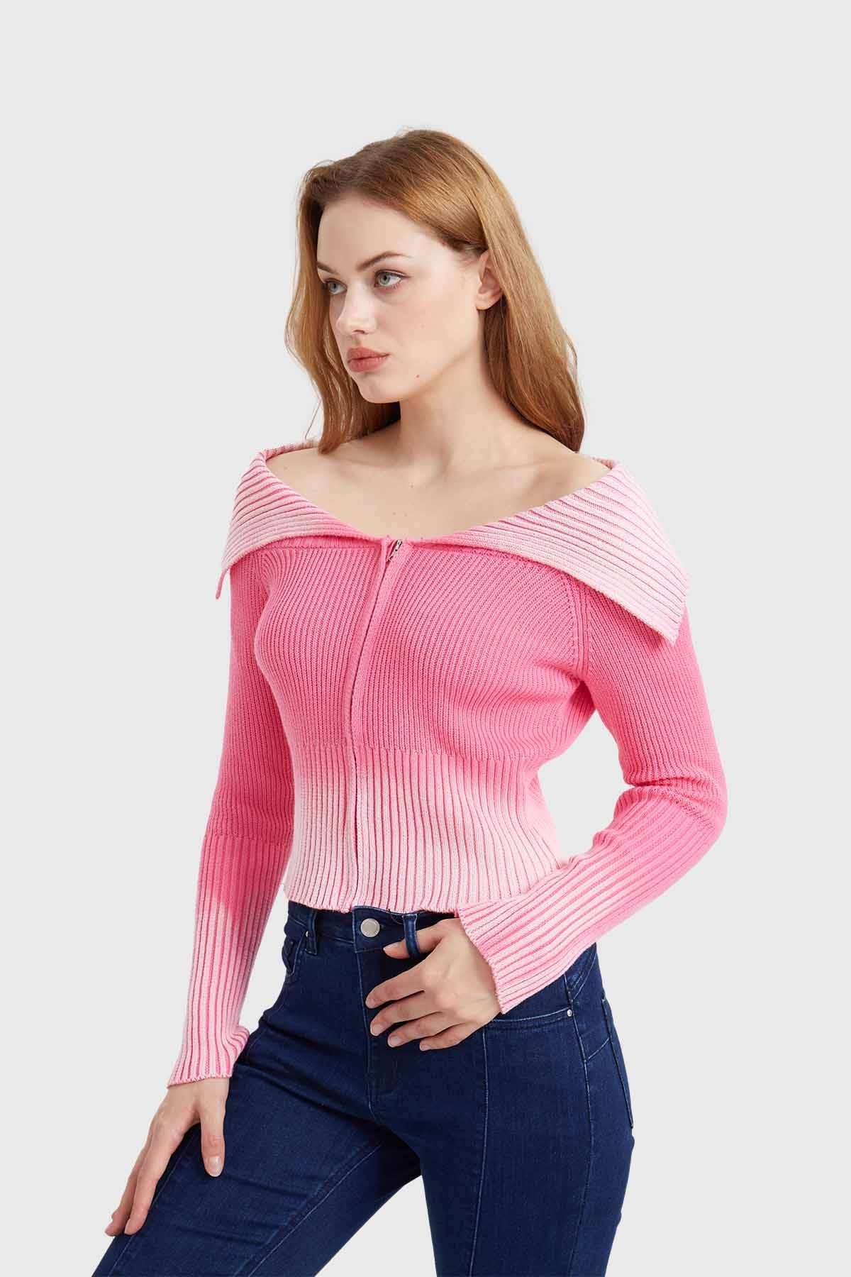 Sweater Mujer Lavado Fucsia