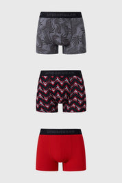 Boxer Hombre Tripack Pretina Rojo