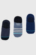 Calceta Hombre Tripack Invisible Deportiva Azul