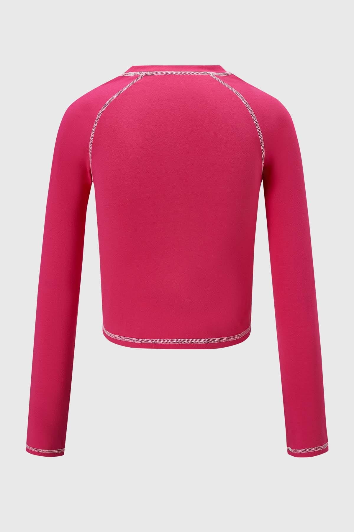 Polera Niña Estampado Fucsia