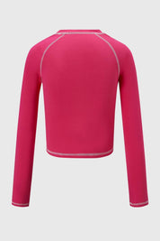 Polera Niña Estampado Fucsia