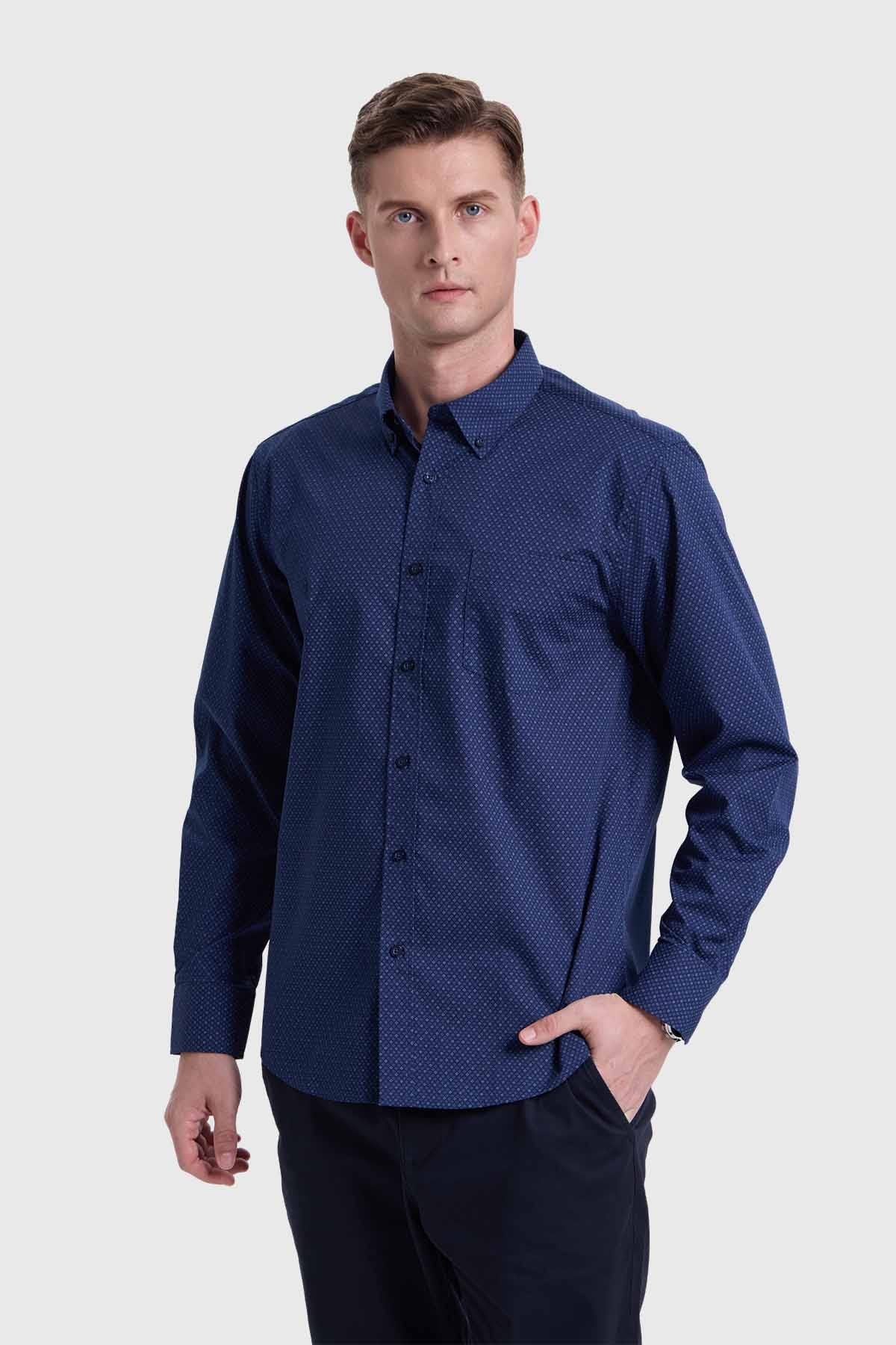 Camisa Hombre Fantasía Azul