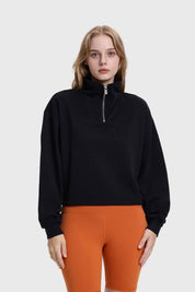 Polerón Mujer Medio Cierre Negro