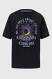 Polera larga negra para nina con diseno oversize
