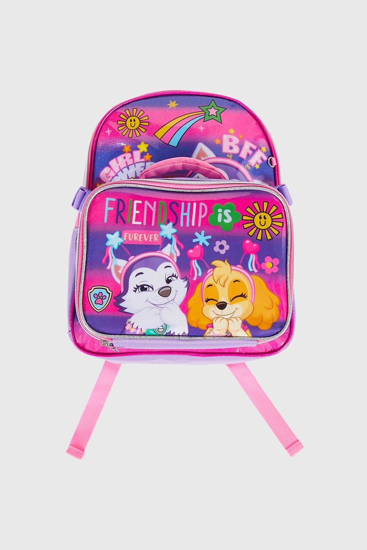 Mochila Escolar Lonchera Paw Patrol Rosado