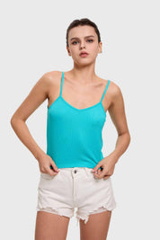 Polera Mujer Pabilo Crop Aqua
