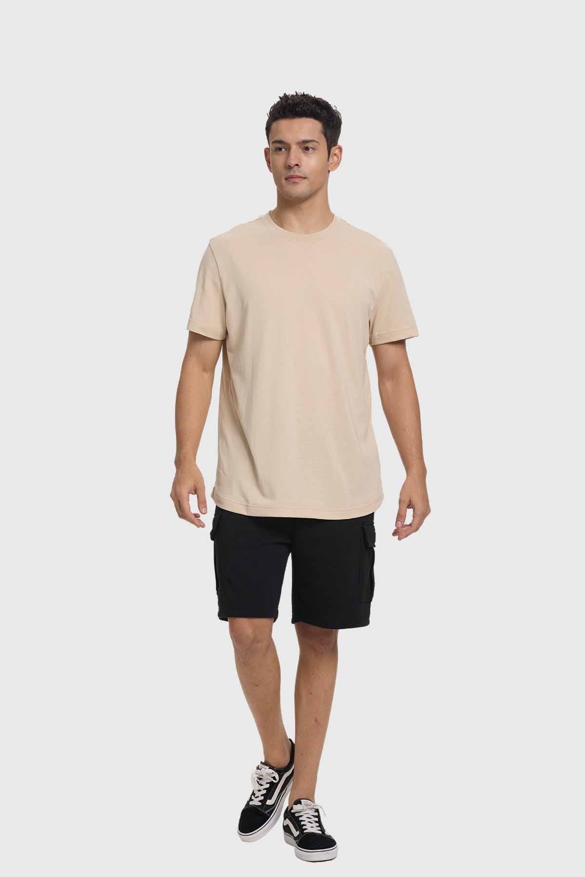 Polera Hombre Long Fit Básica Beige