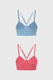 Sostén Mujer Bipack Print Celeste