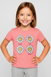 Polera Niña Con Lentejuelas Rosado