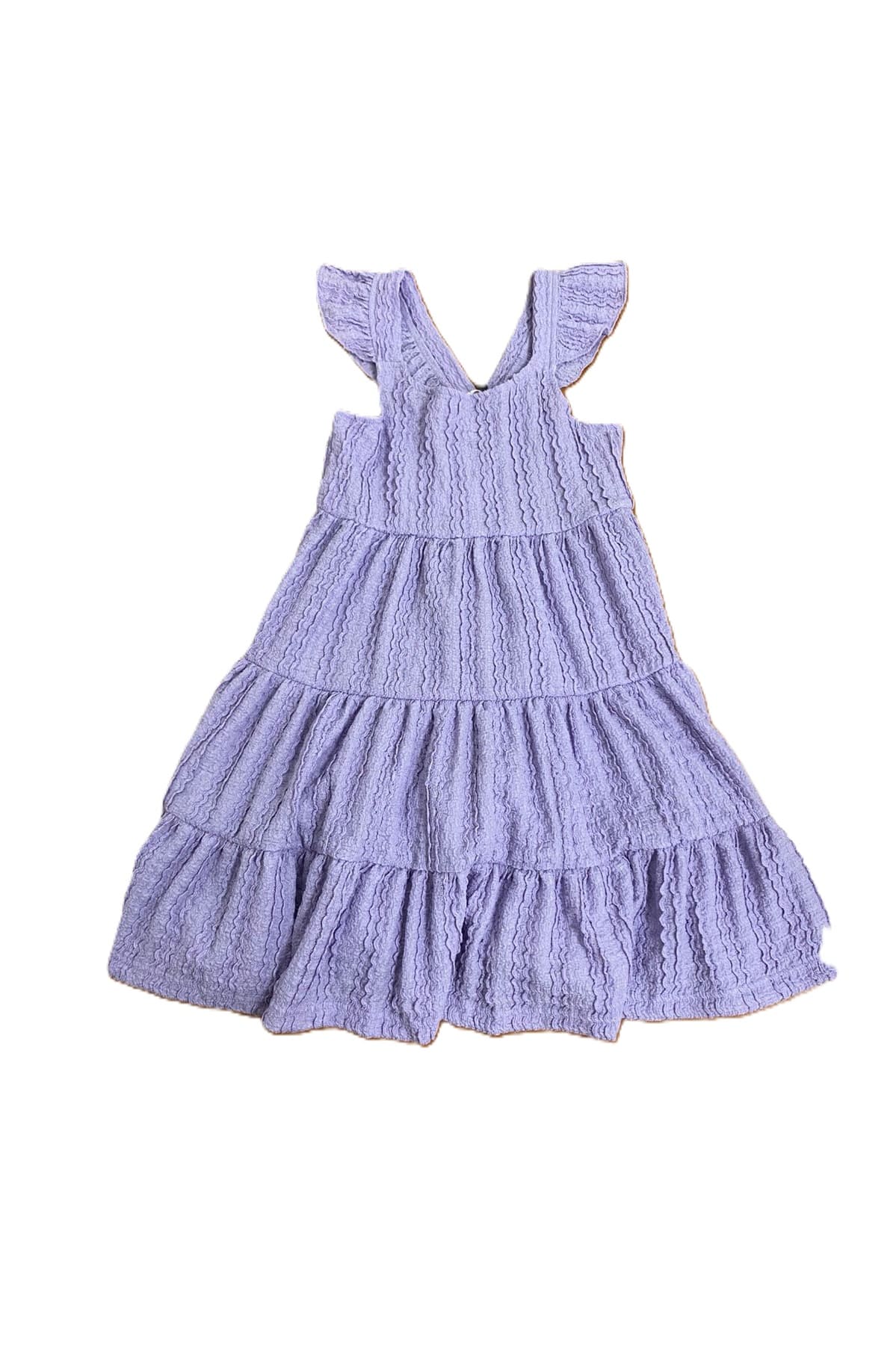 Vestido Niña Textura y Vuelos Lila