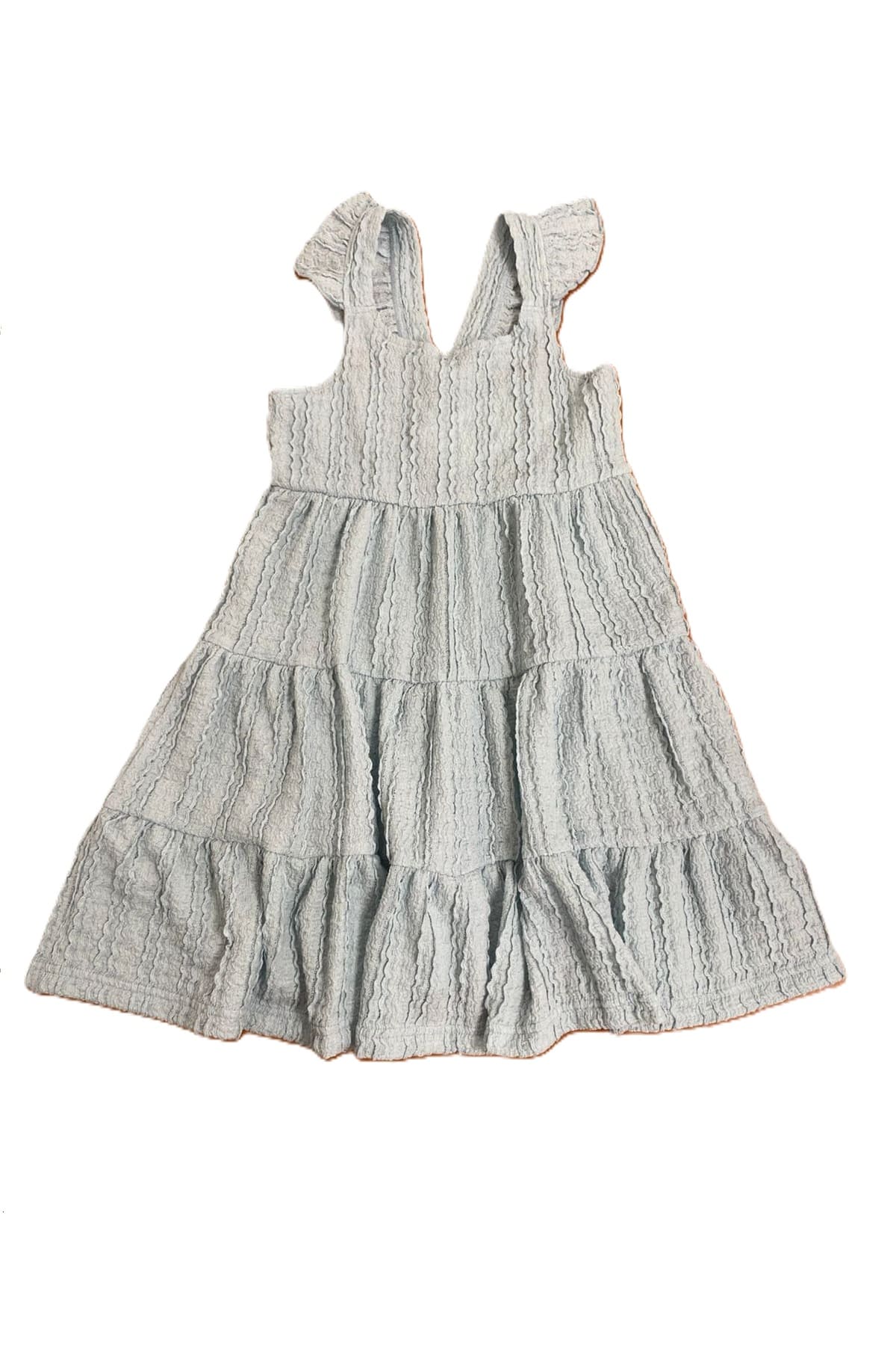 Vestido Niña Textura y Vuelos Verde Agua