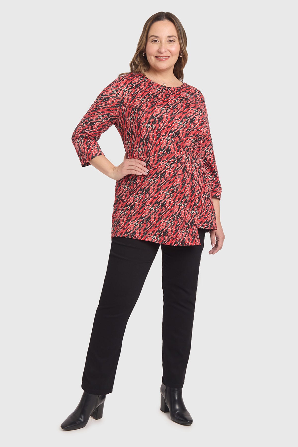 Polera Mujer Estampada Rojo
