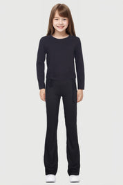Polera Niña Doble Amarra Basta Negro