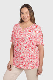 Blusa Mujer Estampada Crudo