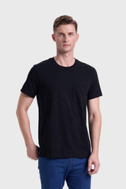 Polera Hombre Básica Con Bolsillo Negro