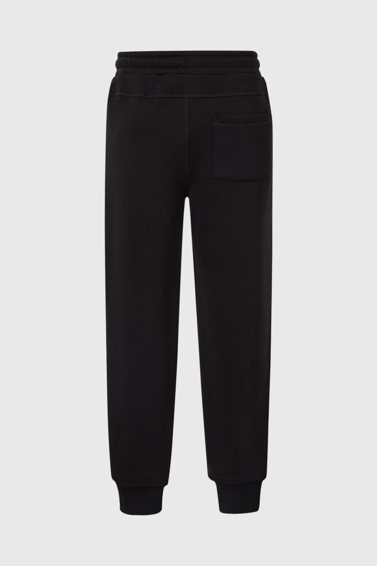 Pantalón Buzo Niño Jogger Corte Lateral Negro