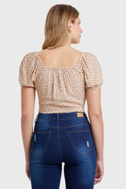 Blusa Recogido Escote Nude