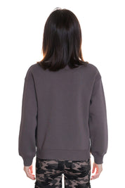 Polerón Niña Oversize Bordado Gris