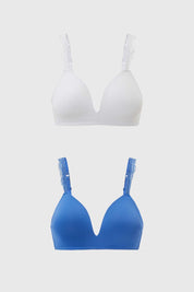 Sostén Mujer Bipack Sin Arcos Strap Encaje Azul