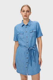 Vestido Mujer Camisero Azul