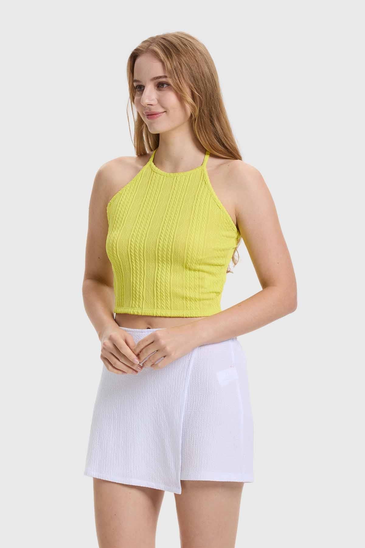 Polera Mujer Tiras Cuello Verde