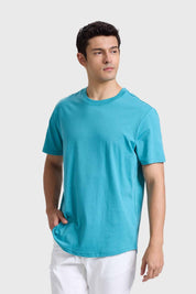 Polera Hombre Long Fit Básica Turquesa
