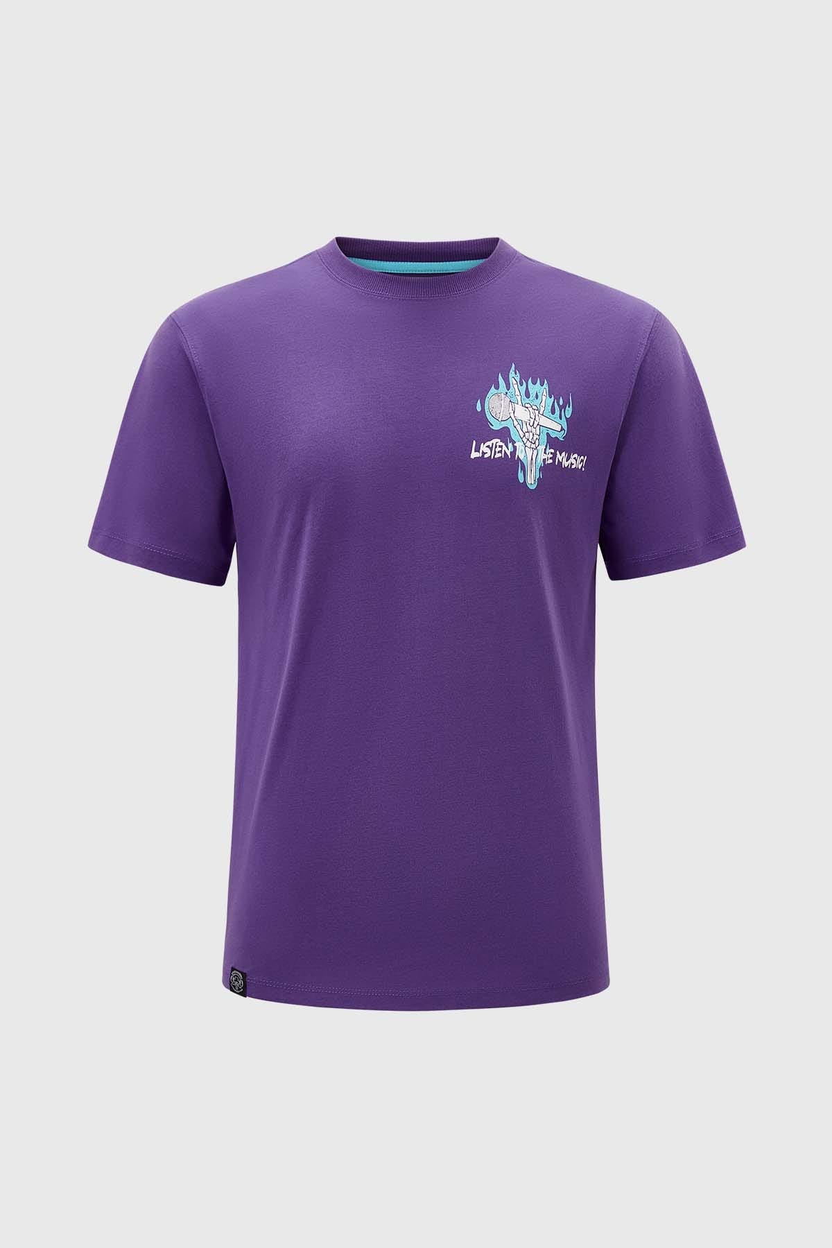 Polera oversize estampado morado algodón – Fashion´s Park