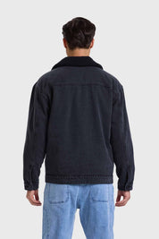 Chaqueta Hombre Denim Con Cuello Negro