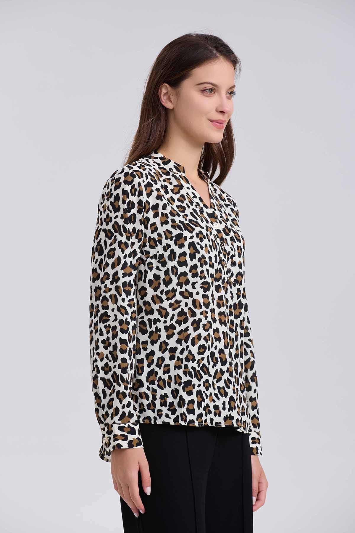 Blusa Mujer Crep Con Botón Beige