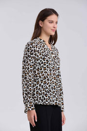 Blusa Mujer Crep Con Botón Beige