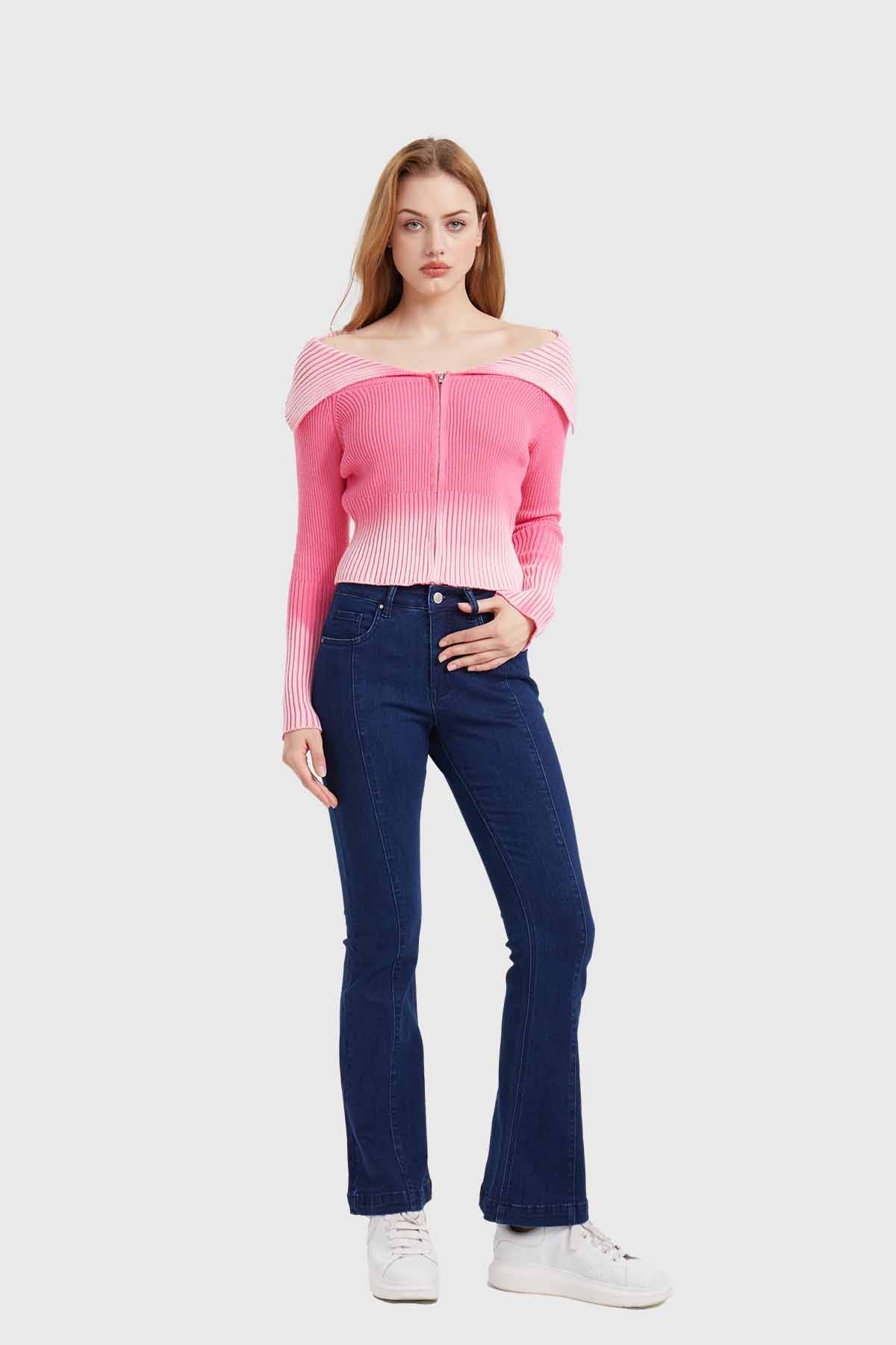 Sweater Mujer Lavado Fucsia