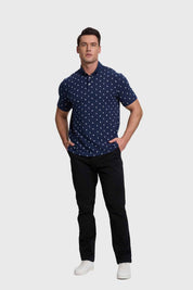 Polera Hombre Mini Print Azul