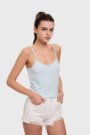 Polera Mujer Pabilo Crop Celeste