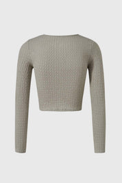 Polera Niña Crop Crep Gris