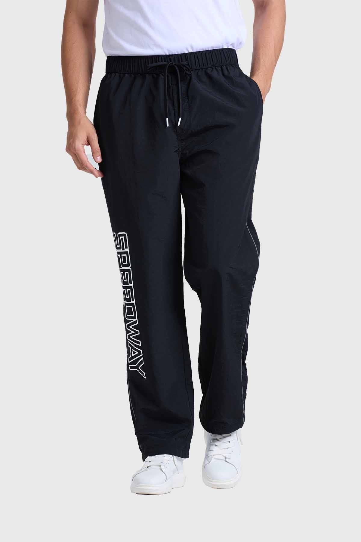 Pantalón deportivo nylon negro con diseño moderno – Fashion´s Park