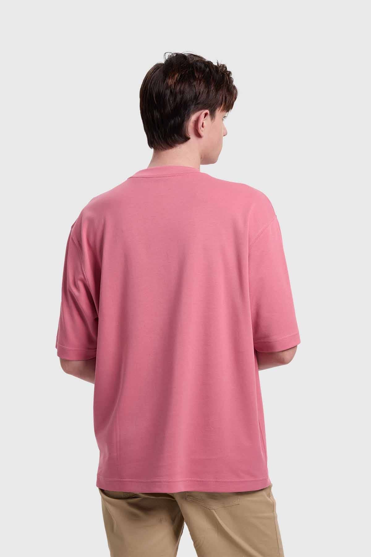 Polera Hombre Loose Fit Palo Rosa