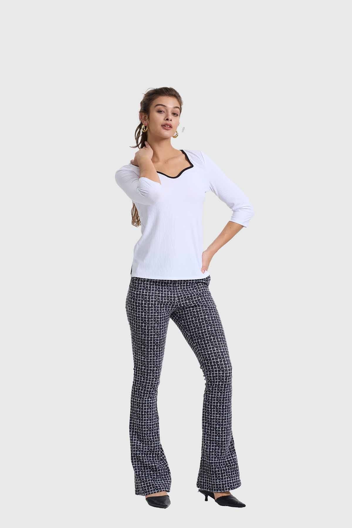 Polera Mujer Escote Corazón Blanco