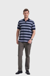 Polera Hombre Franjas Azul