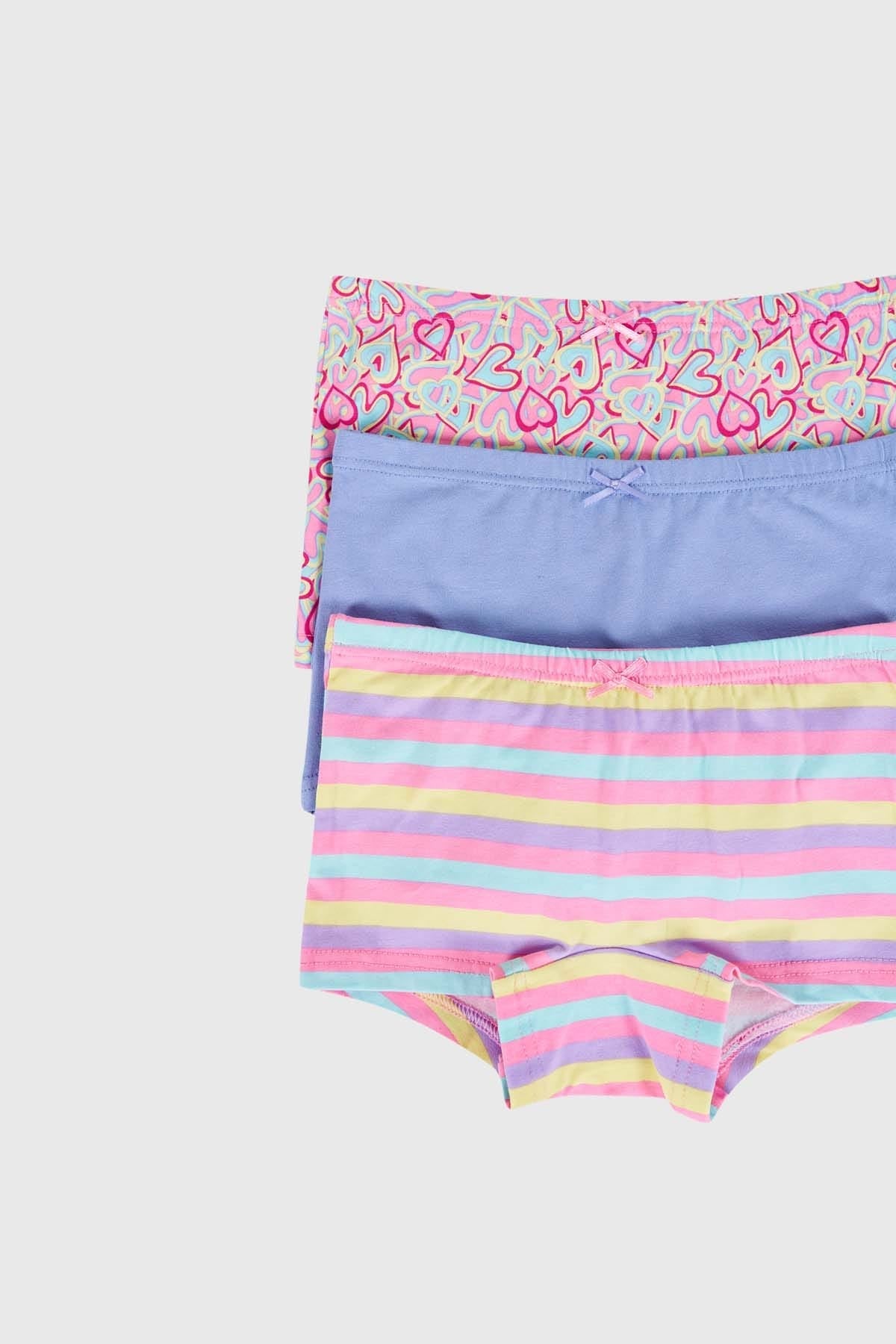 Calzón Niña Tripack Tipo Short Lila