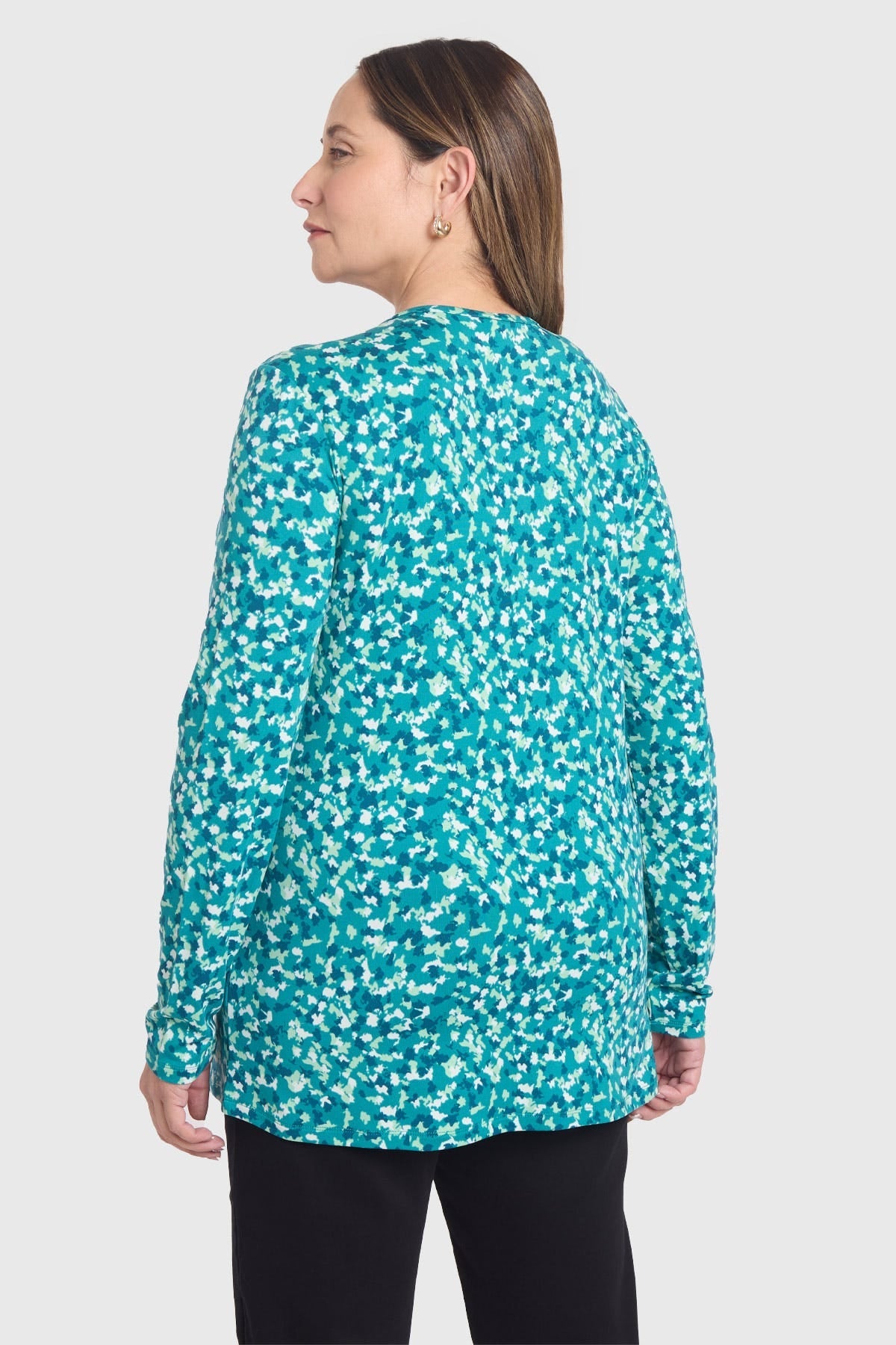 Polera Mujer Con Aplicación Escote Verde