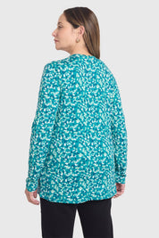 Polera Mujer Con Aplicación Escote Verde