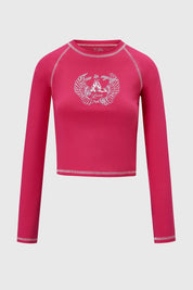 Polera Niña Estampado Fucsia