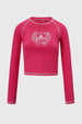 Polera Niña Estampado Fucsia