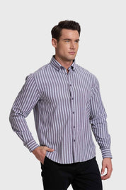 Camisa Hombre Rayas Gris