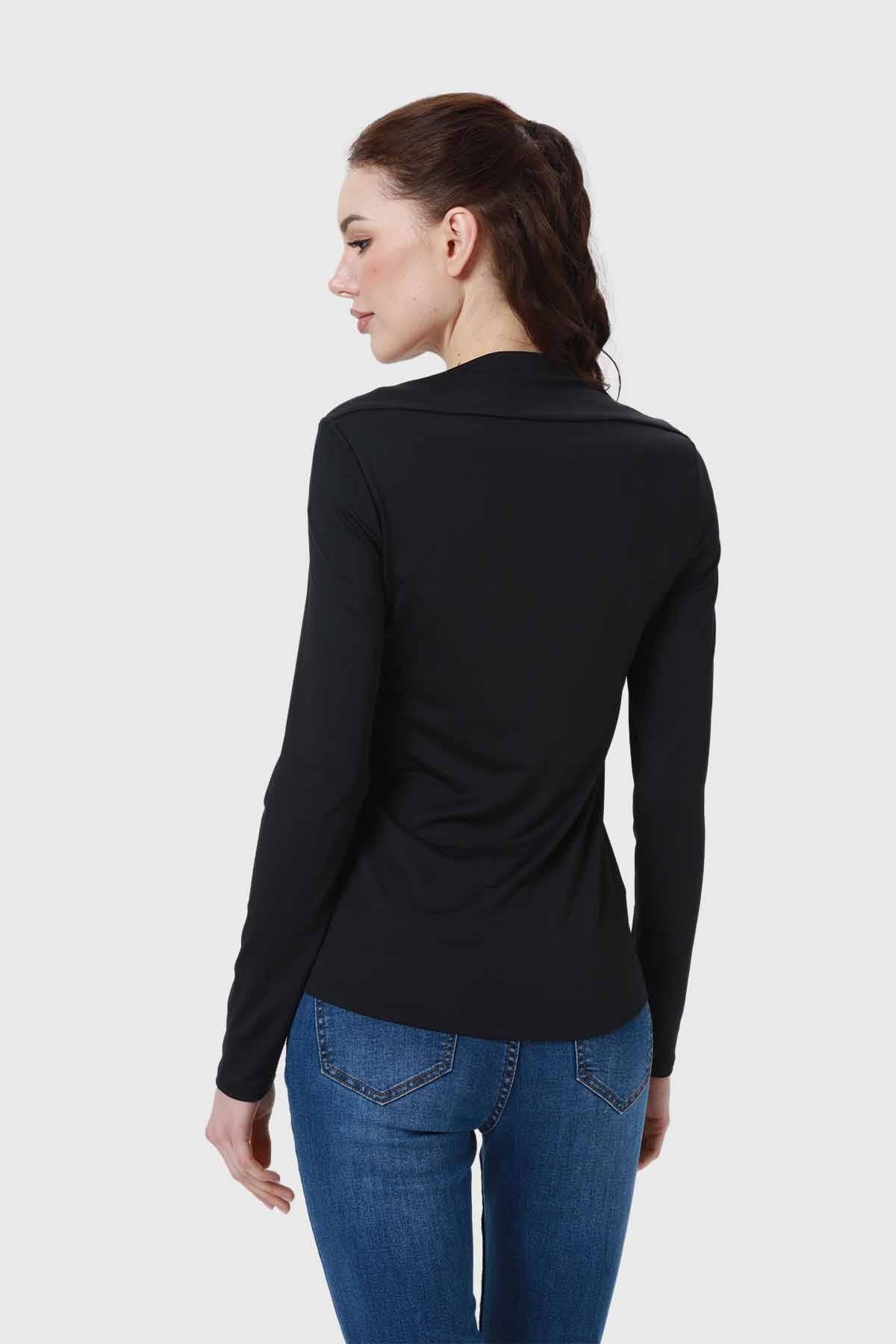 Polera Mujer Escote Recto Negro