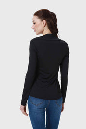 Polera Mujer Escote Recto Negro