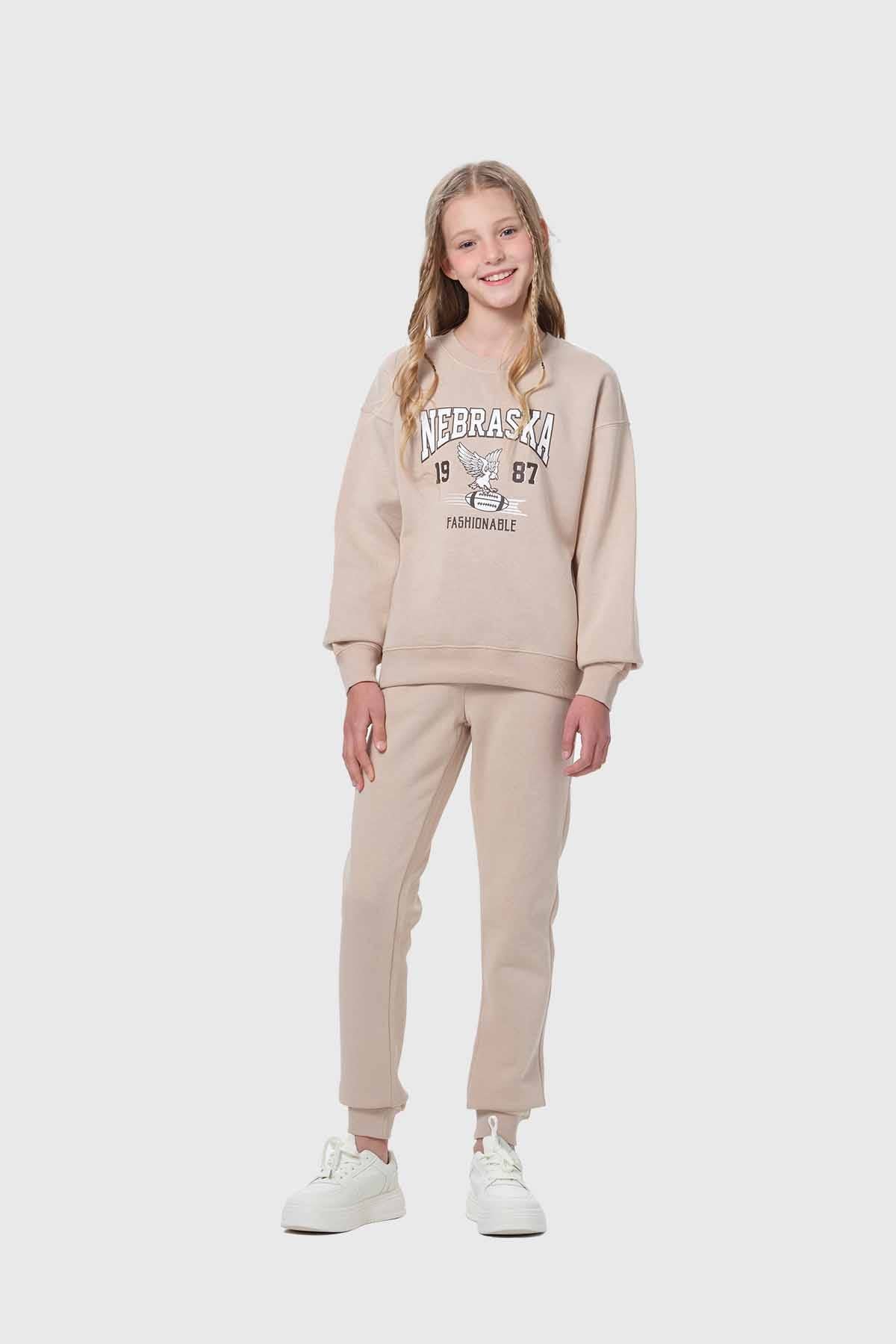 Polerón Niña Básico Beige
