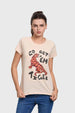 Polera Mujer Básica Print Beige