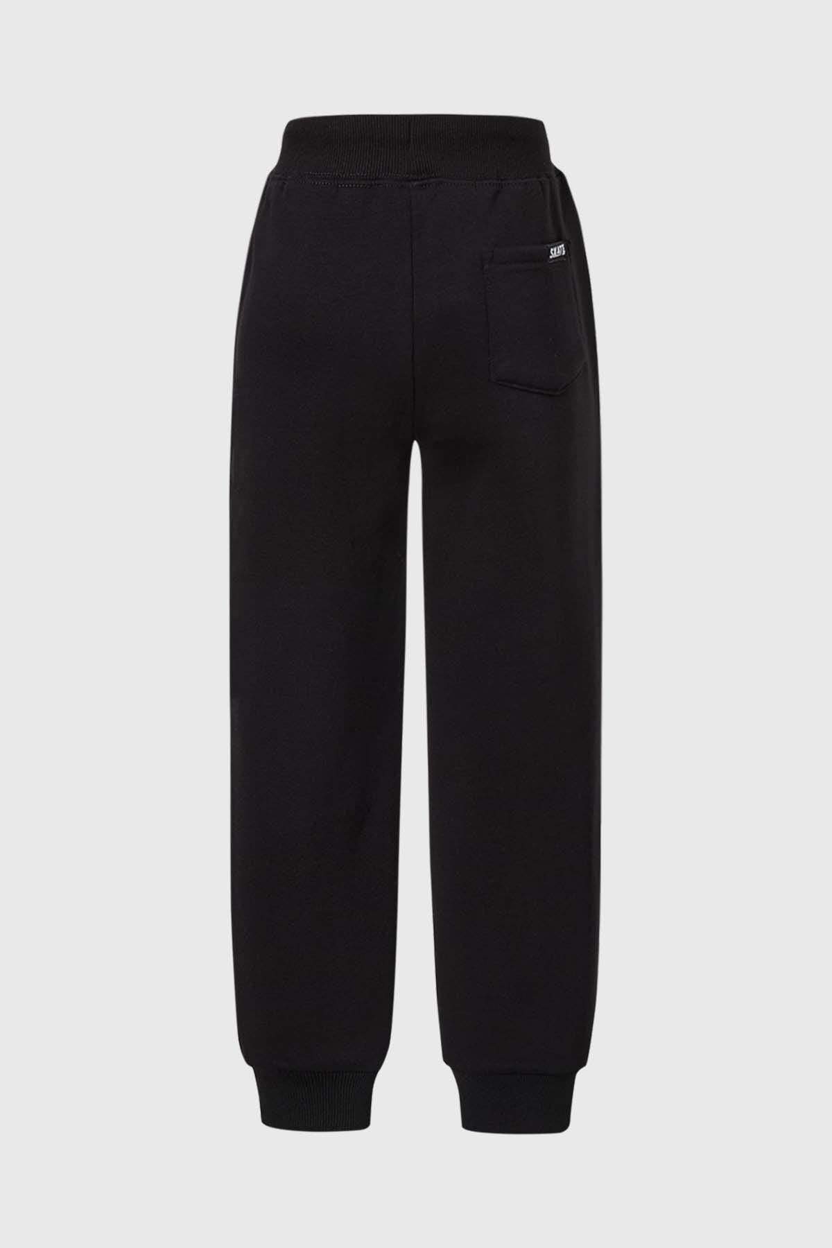 Pantalón Buzo Niño Jogger Print Negro X