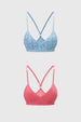 Sostén Mujer Bipack Print Celeste